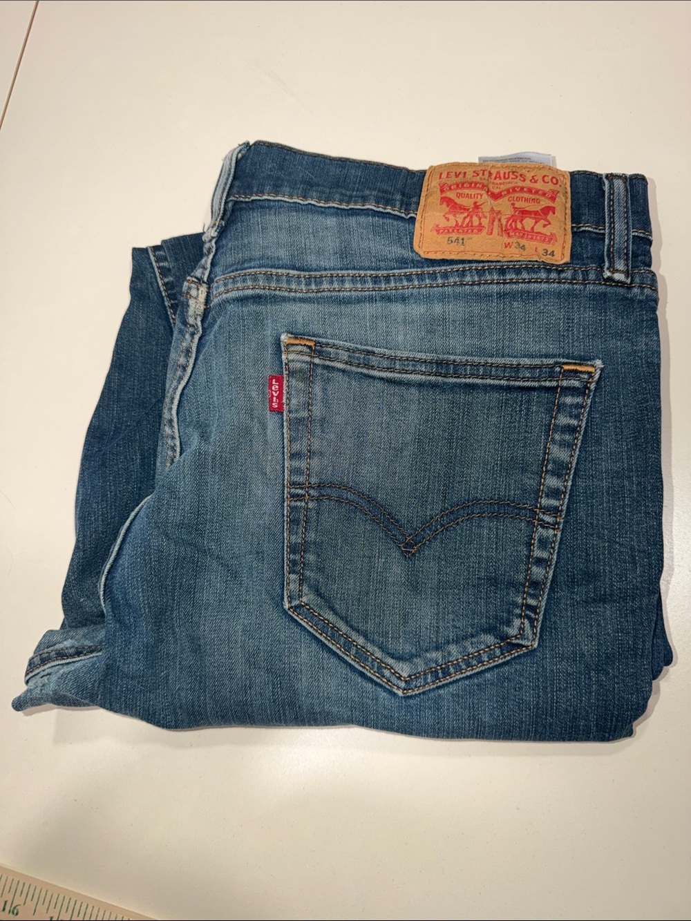 Levi's Medium Blue Straight Leg Jeans 34x34